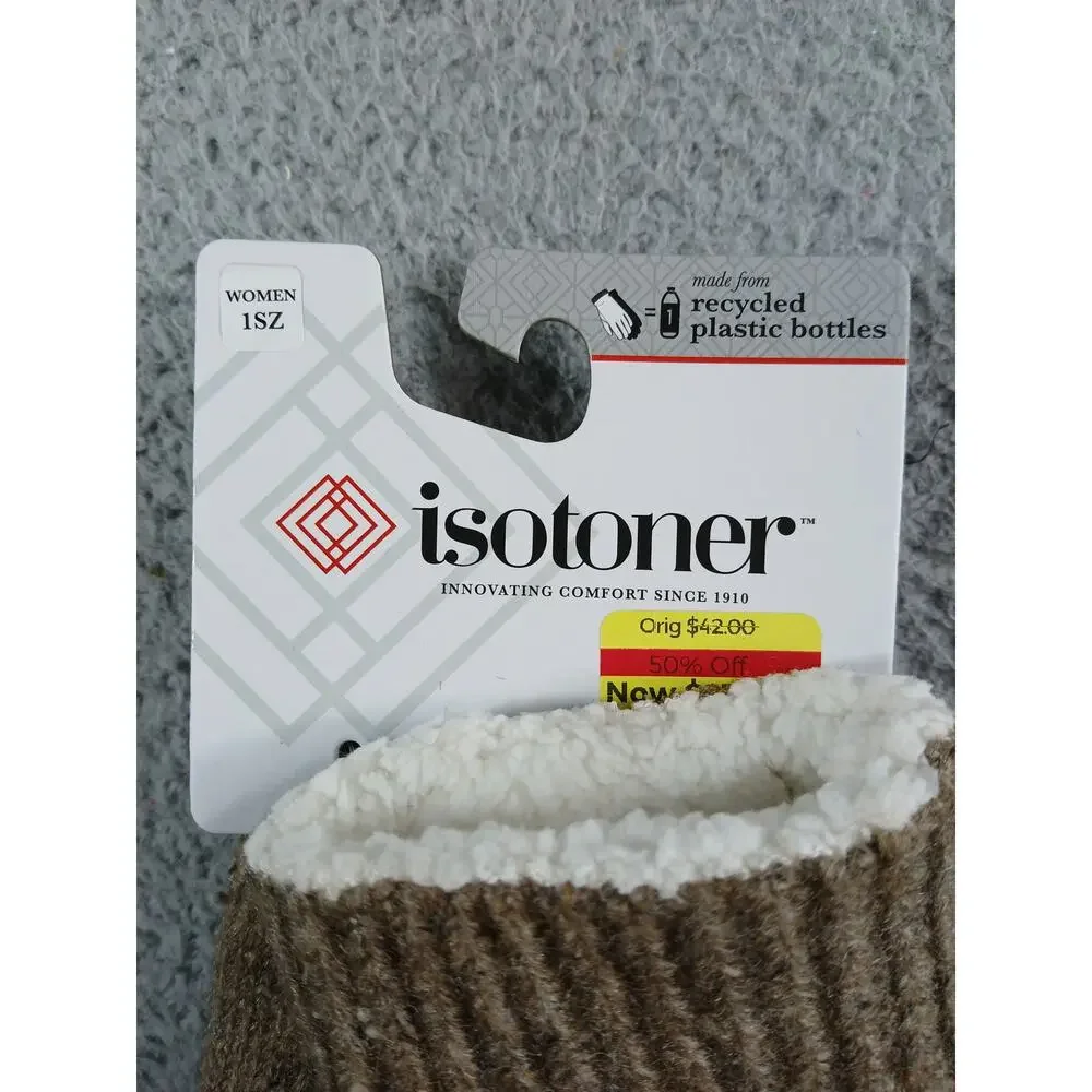 NEW Isotoner Gloves Womens One Size Oatmeal Lined A405K2